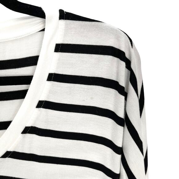 ALLISON JOY Women's STRIPED V-NECK Lightweight LONG SLEEVE Top Size LARGE - Picture 3 of 3